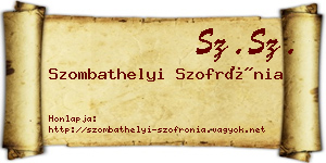 Szombathelyi Szofrónia névjegykártya